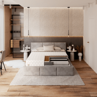 Čiužinys ŠEIMA (storis : 24 cm, kietumas : H2/H3 vidutinio minkštumo/vidutinio kietumo)