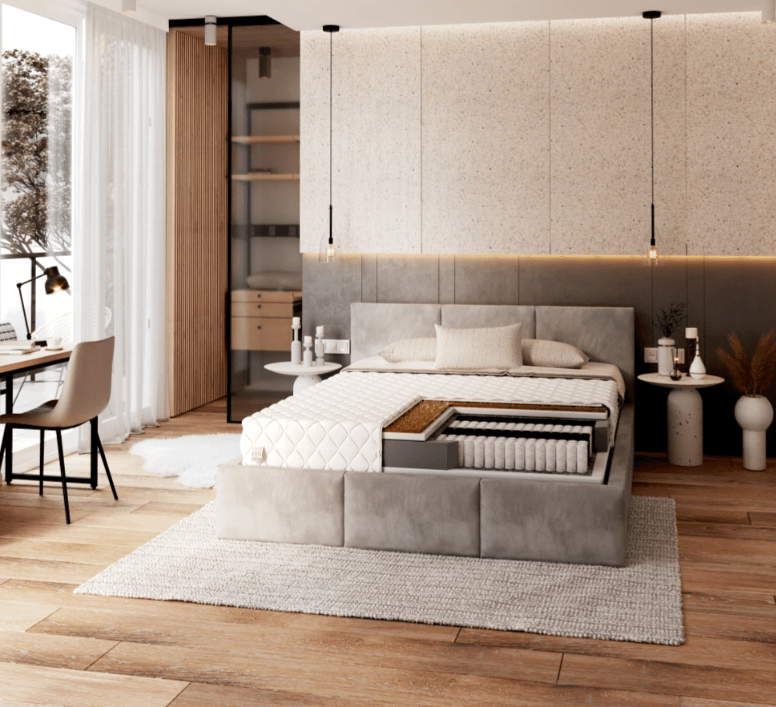 Čiužinys ŠEIMA (storis : 24 cm, kietumas : H2/H3 vidutinio minkštumo/vidutinio kietumo) - Image 2