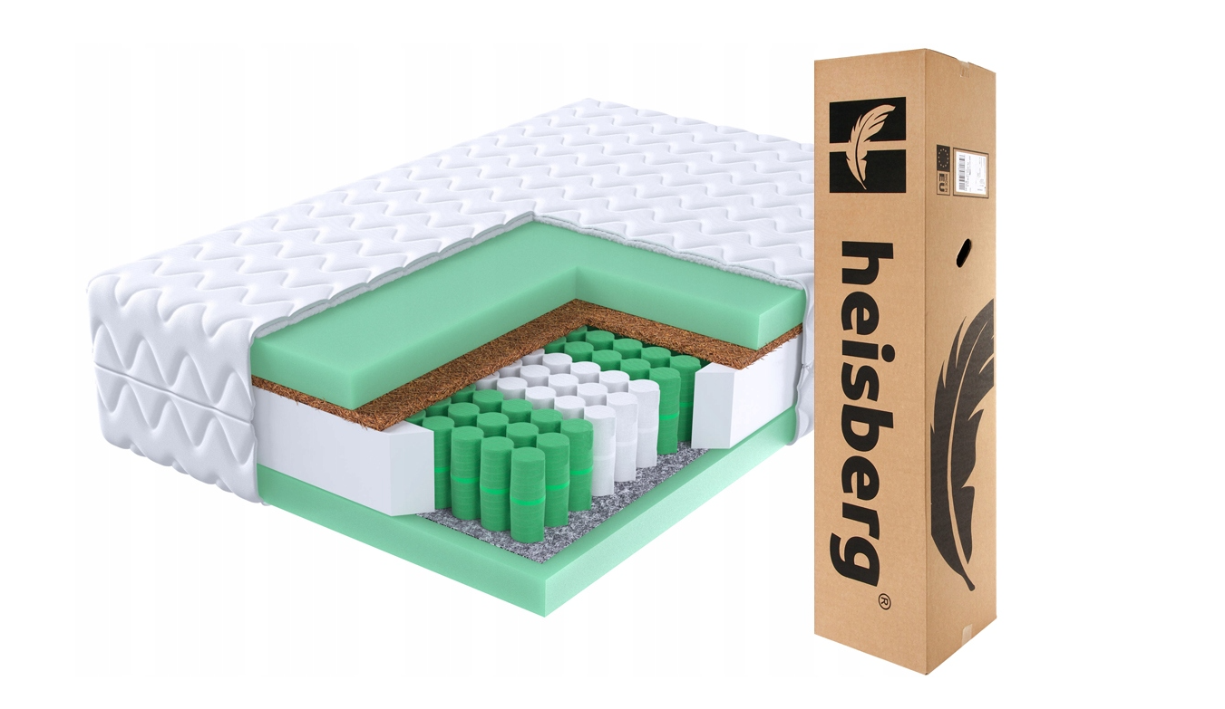 Čiužinys 160x200 vidutinio kietumo KOKOS kišeninės spyruoklės 7 zonos GREEN MAX - Image 9