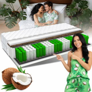 Kokosinis kišeninių spyruoklių čiužinys 80x200 H3/H4 dvipusis 17 cm