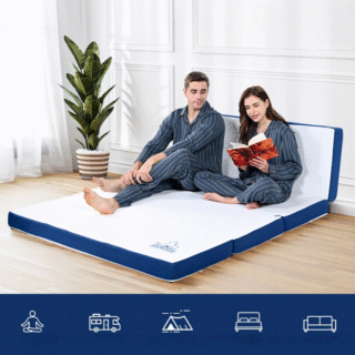 SULANKSTOMAS ČIUŽINYS, 4 LANKSTYMŲ, LENGVAS LAIKYMAS, SU SKALBIAMU UŽVALKALU, 190*120*10CM